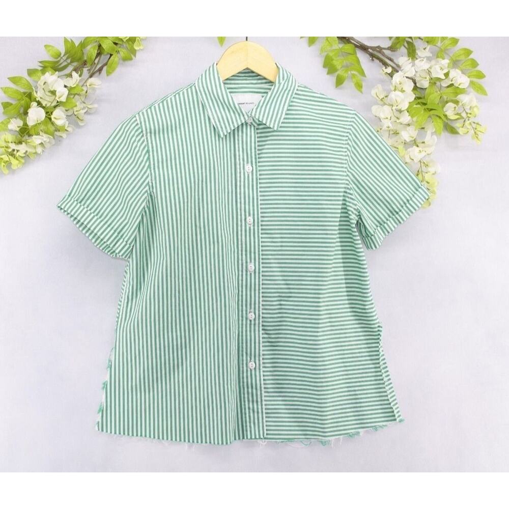 Current Elliot Women's The Telly Sail Green Shirt Tie Back Button Up Sz S